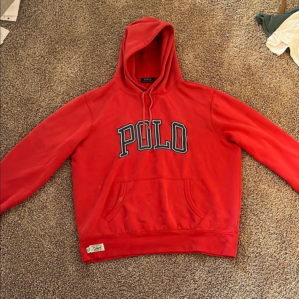 Polo by Ralph Lauren Red Sweater with Ribbed Cuffs